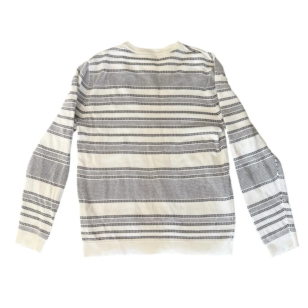 Reiss women’s cotton knit stitch navy stripe white nautical sweater Sz Large - Picture 2 of 5